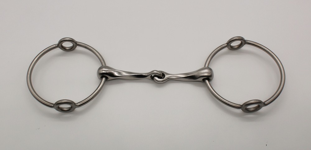 Jointed Twisted Bit With Gag Straps Ring 90 MM