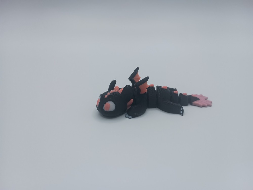 3D Printed Jiggle Pet Black Dragon