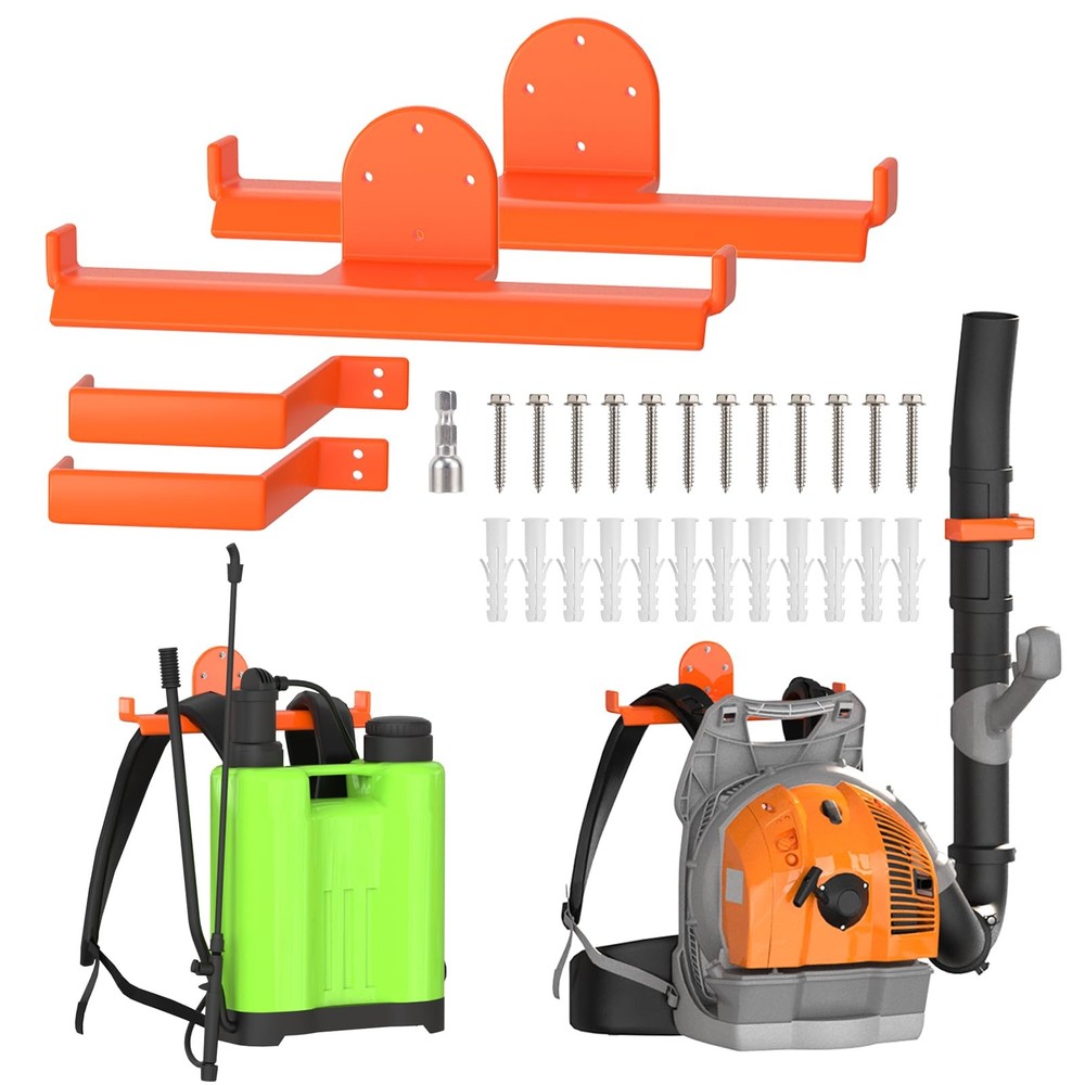 2 Pack Backpack Blower Rack, Heavy Duty Anti-Scratch Leaf 2