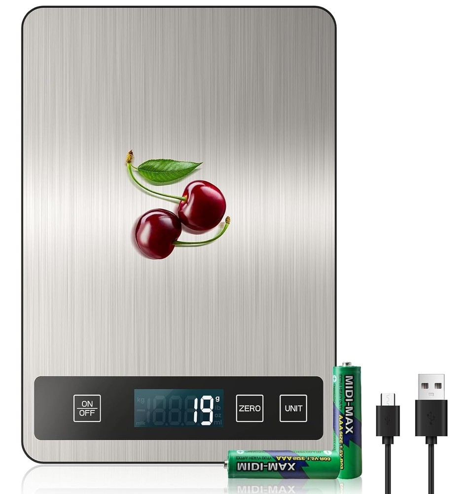 33 lb USB Rechargeable Digital Kitchen Scale - Precision Baking & Cooking Tool