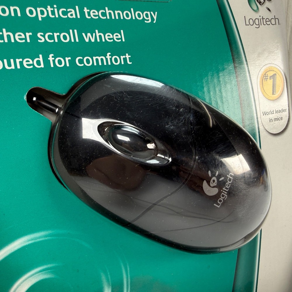 Logitech Optical 3 Button Mouse PC Mac 931145-0403 Vintage Computing NOS