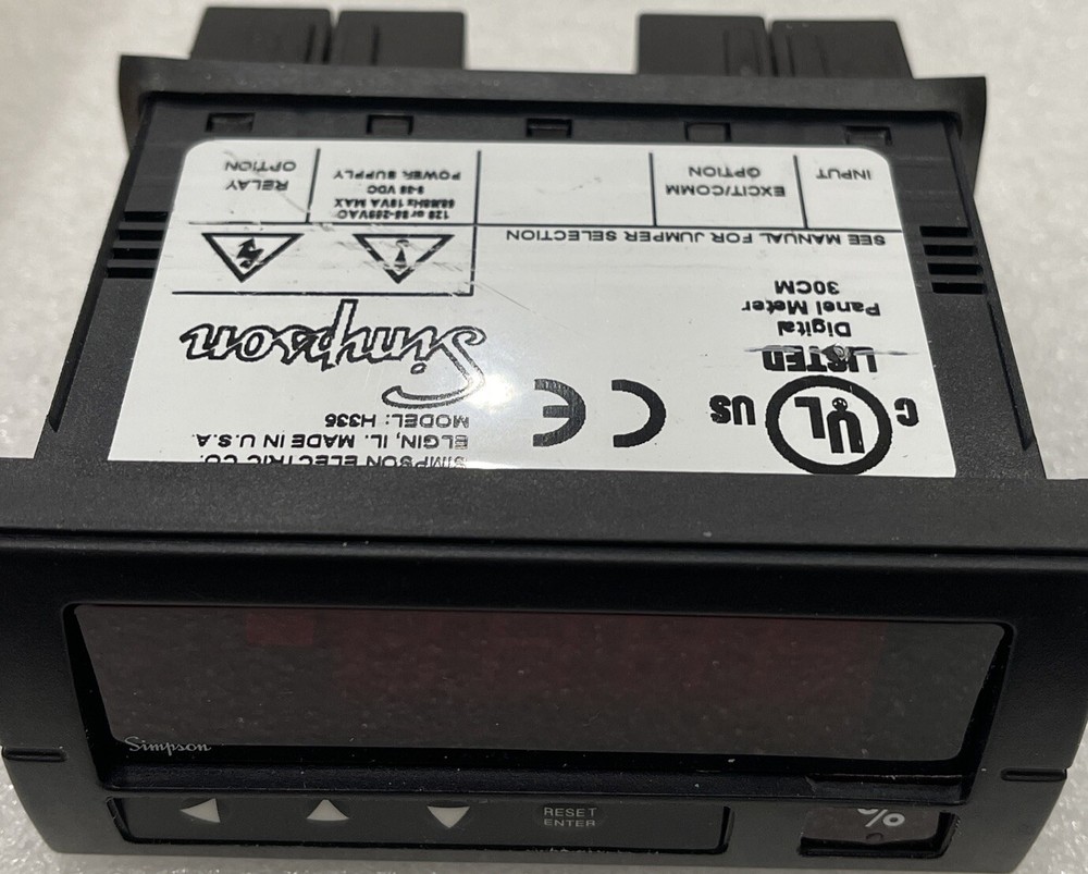 SIMPSON ELECTRIC CO H335-03-71-0-2-2, SERIES 3 DIGITAL PANEL METER, CONTROLLER