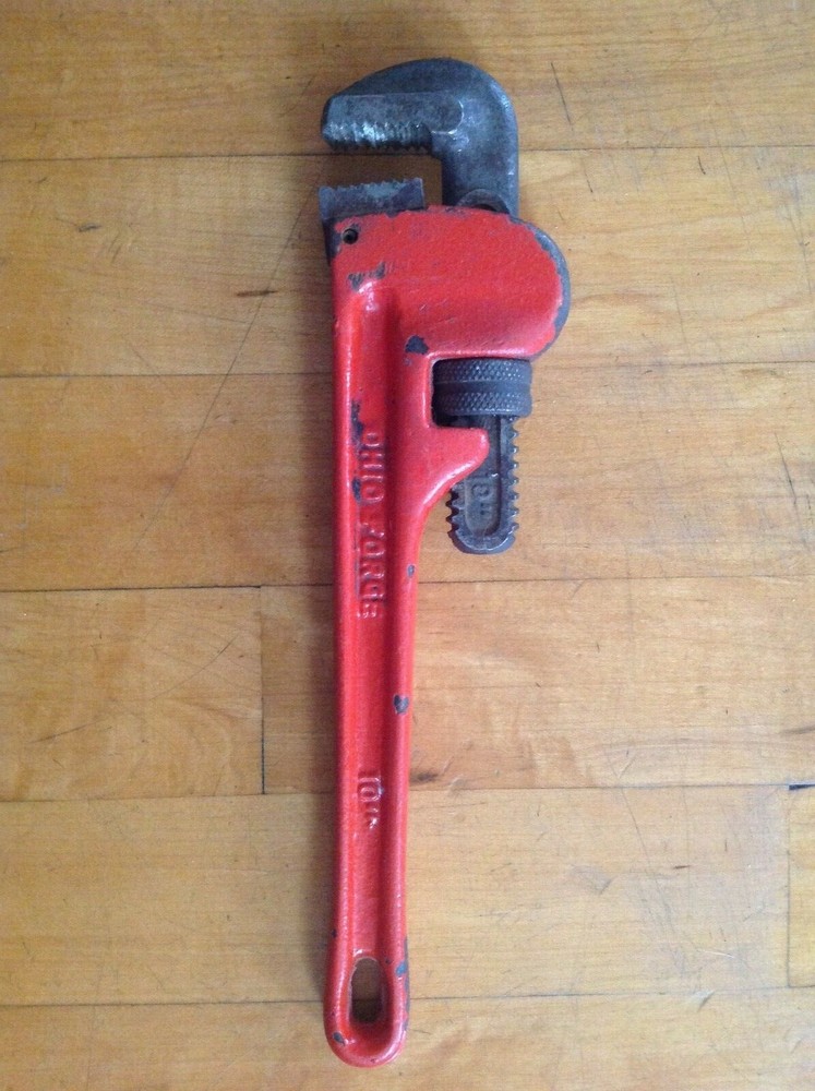 OHIO FORGE 10" PLUMBERS TOOL MONKEY WRENCH PIPE GRIPPER + TECH SPEC