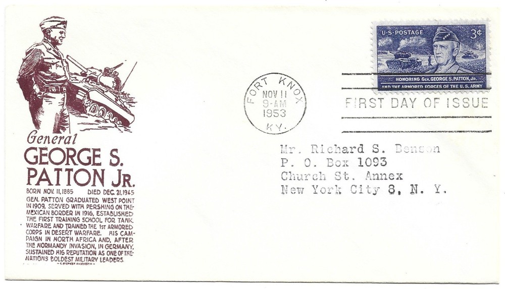 1953  FDC,  GENERAL GEORGE S. PATTON JR.