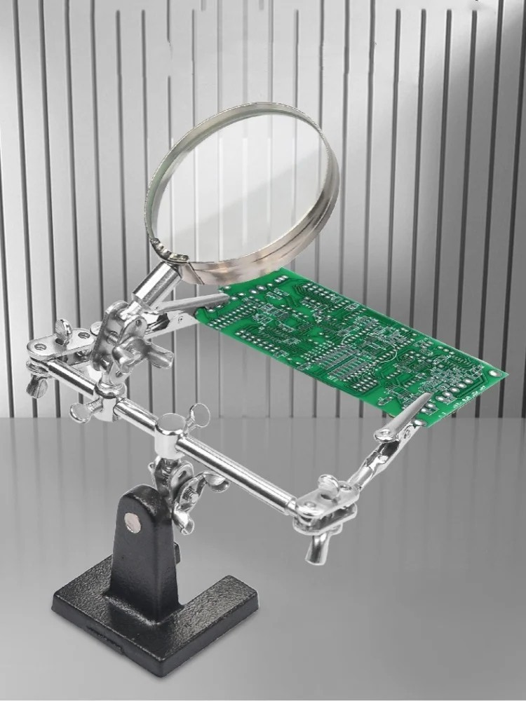 Soldering Iron Stand with Magnifier Third Hand Clamp.