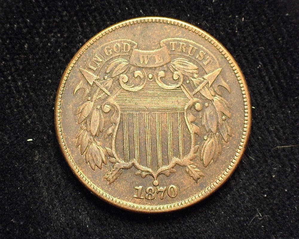 HS&C: 1870 Two Cent Piece XF - US Coin