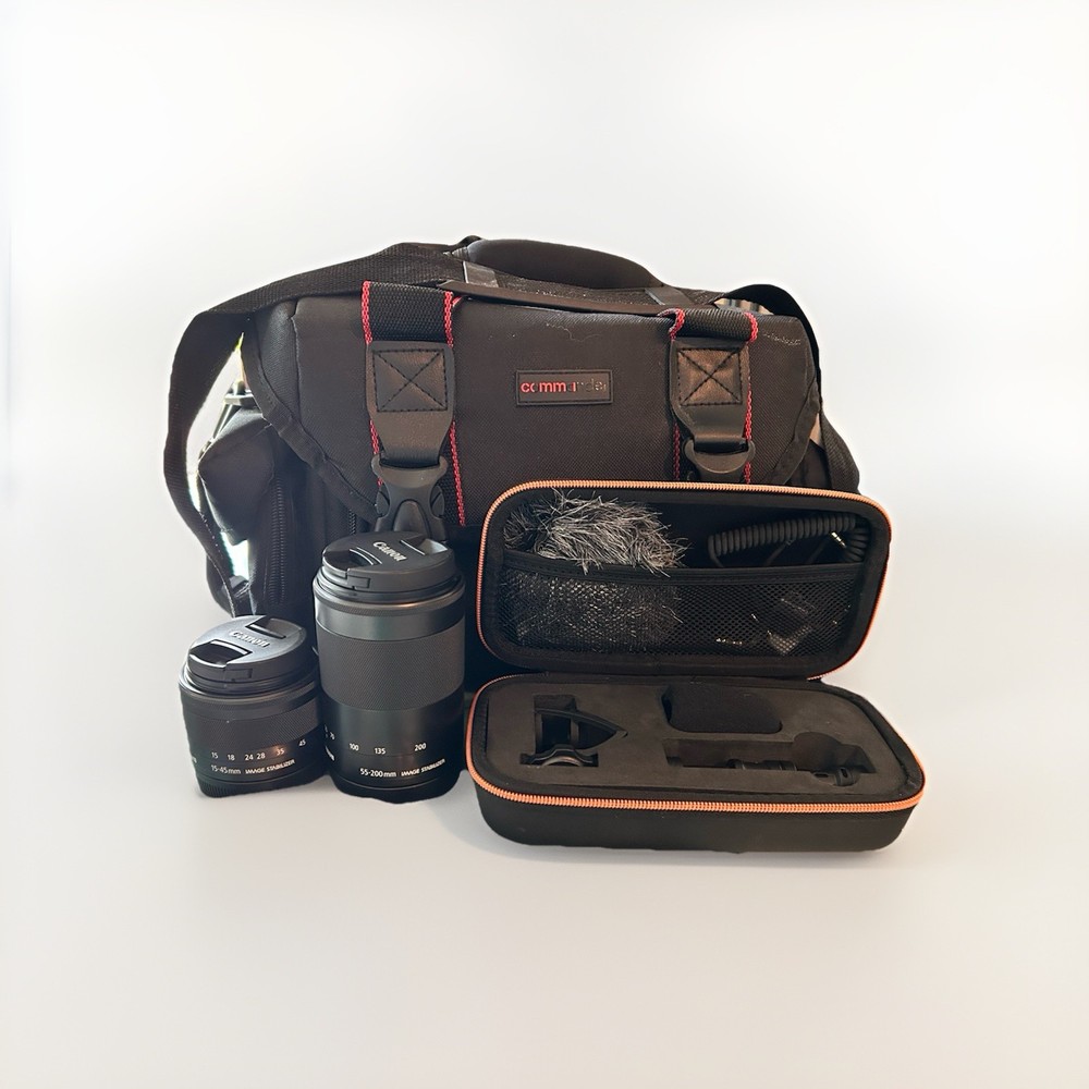 Canon EOS M50 Camera Accessory Bundle with Lenses and Bag