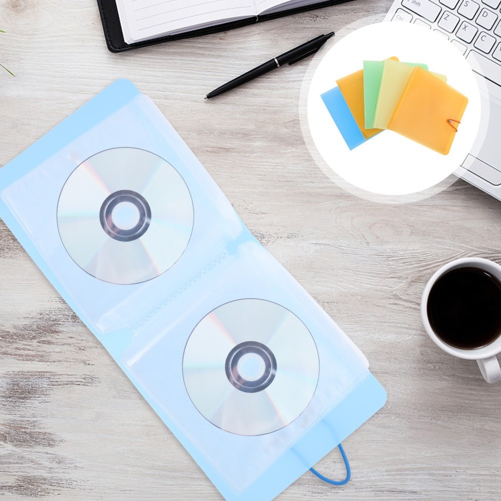 5Pcs CD Case 12-Capacity CD Holder Protective DVD Storage Case Holder Binders