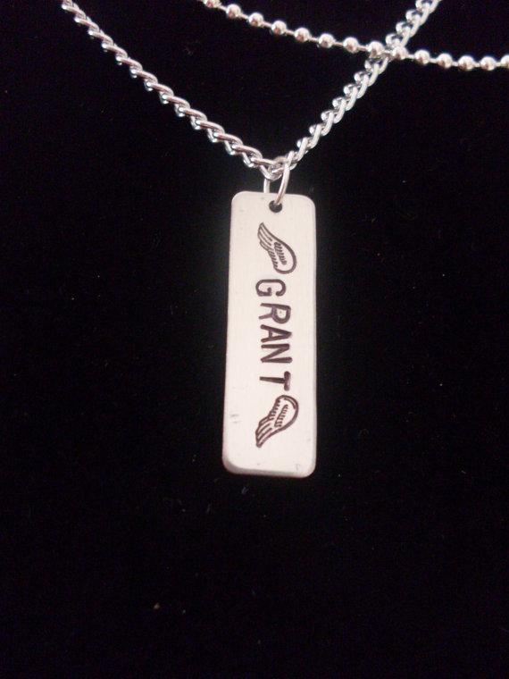 Custom Name Memorial Remembrance Memory Remember Personalized Aluminum Necklace