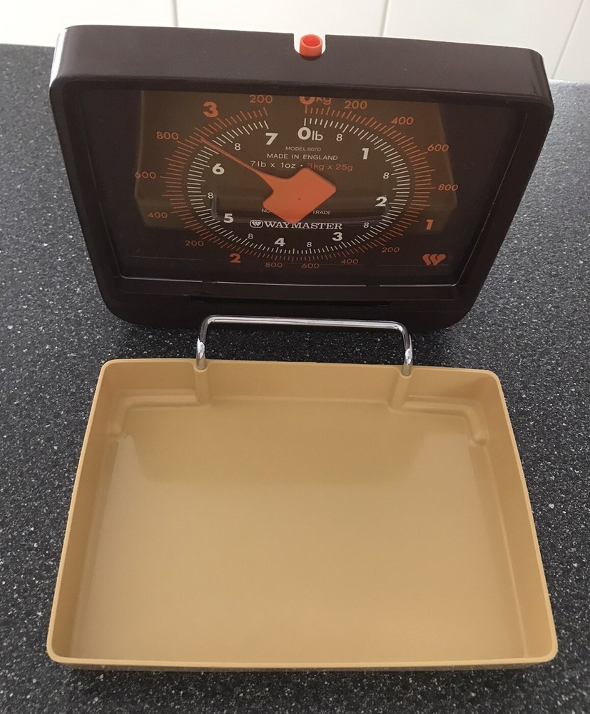 VTG Waymaster Wall Mount Kitchen Scale Made In England Detachable Base Preowned