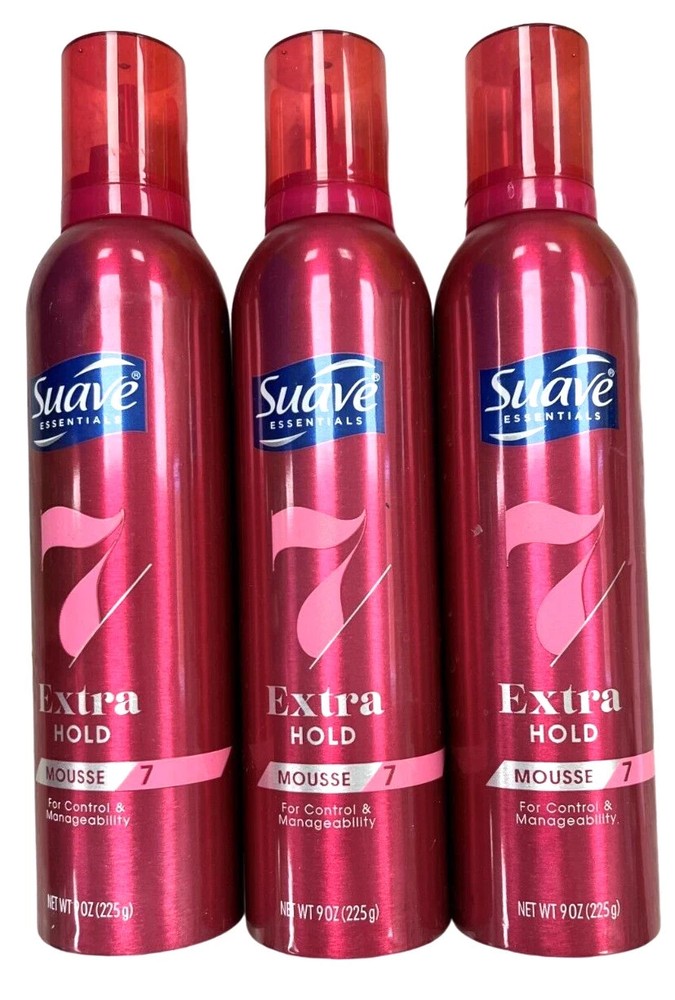 Suave EXTRA HOLD Mousse Level 7 Hold 9oz ( 3 pack )
