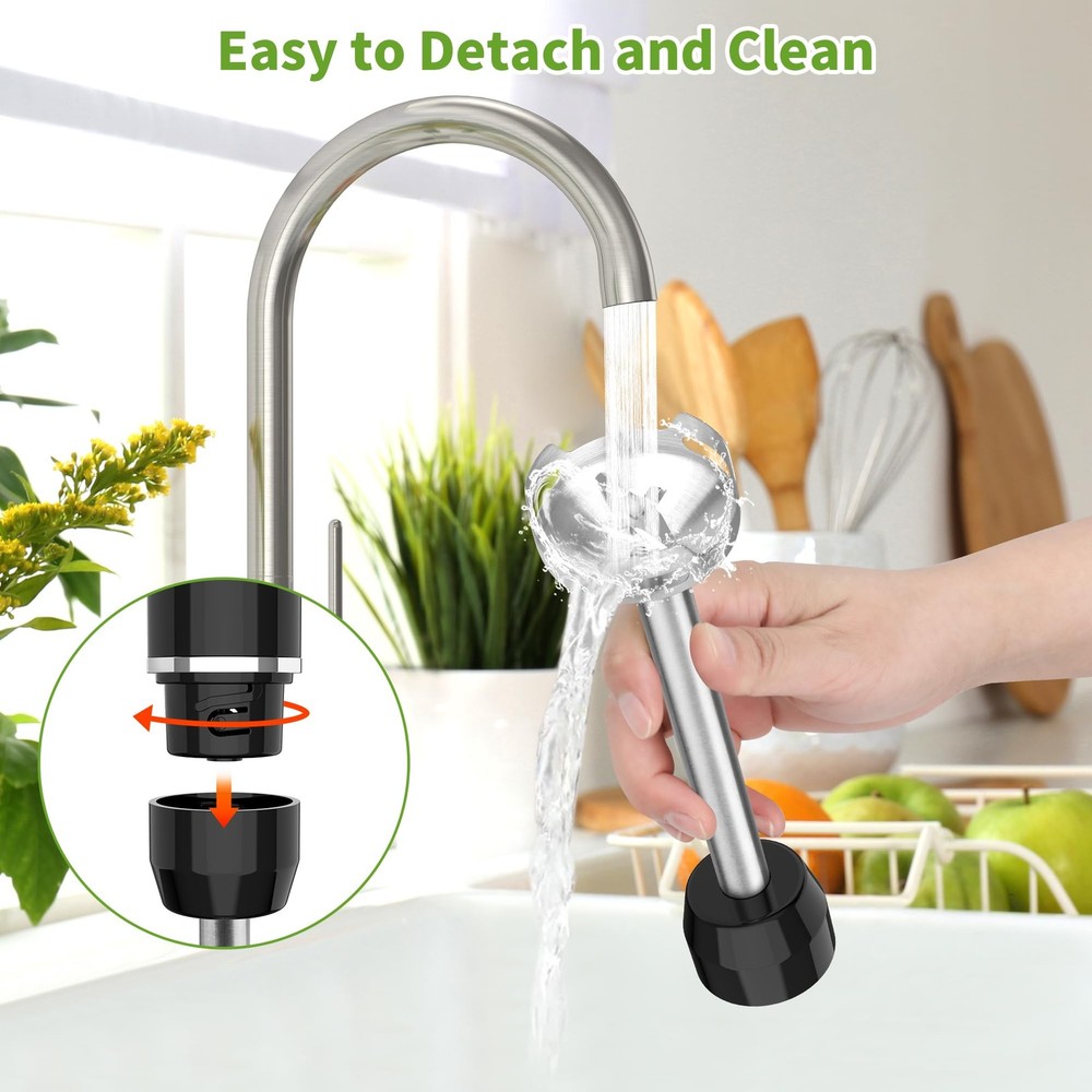 Cordless Immersion Blender Handheld: 4-in-1 Hand Black, Black