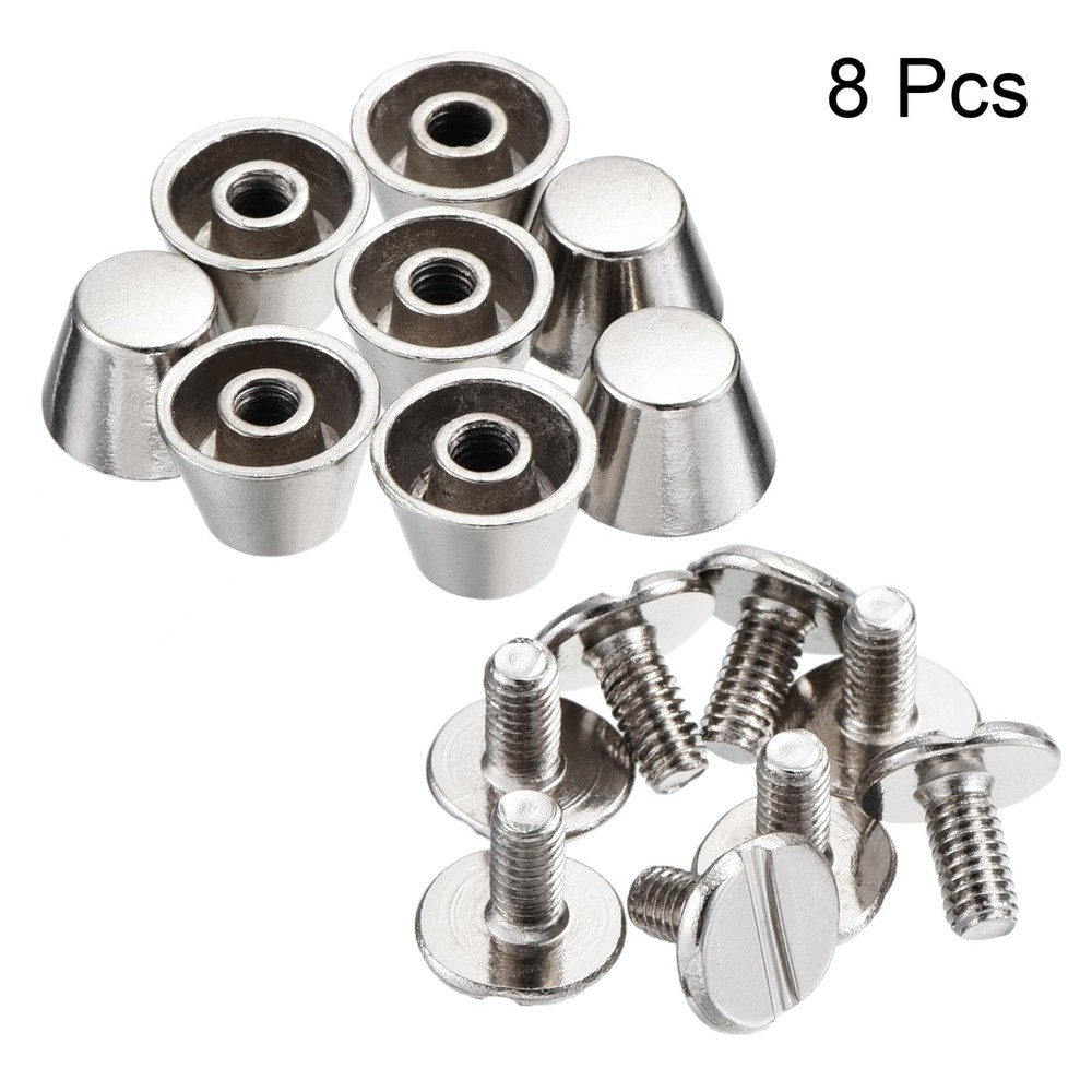 10x7mm Rivet Studs Screw Back Flat Cable Feet Stud Silver Tip 8pcs