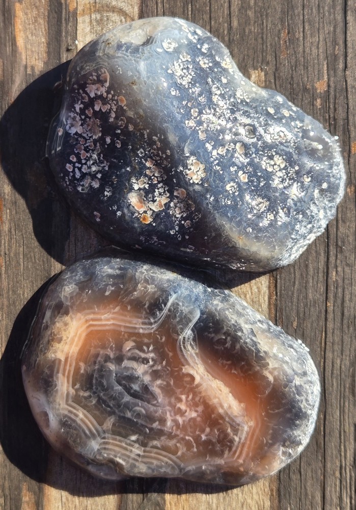 Botswana Agate Cut In Half - Rough, Natural, Not Polished