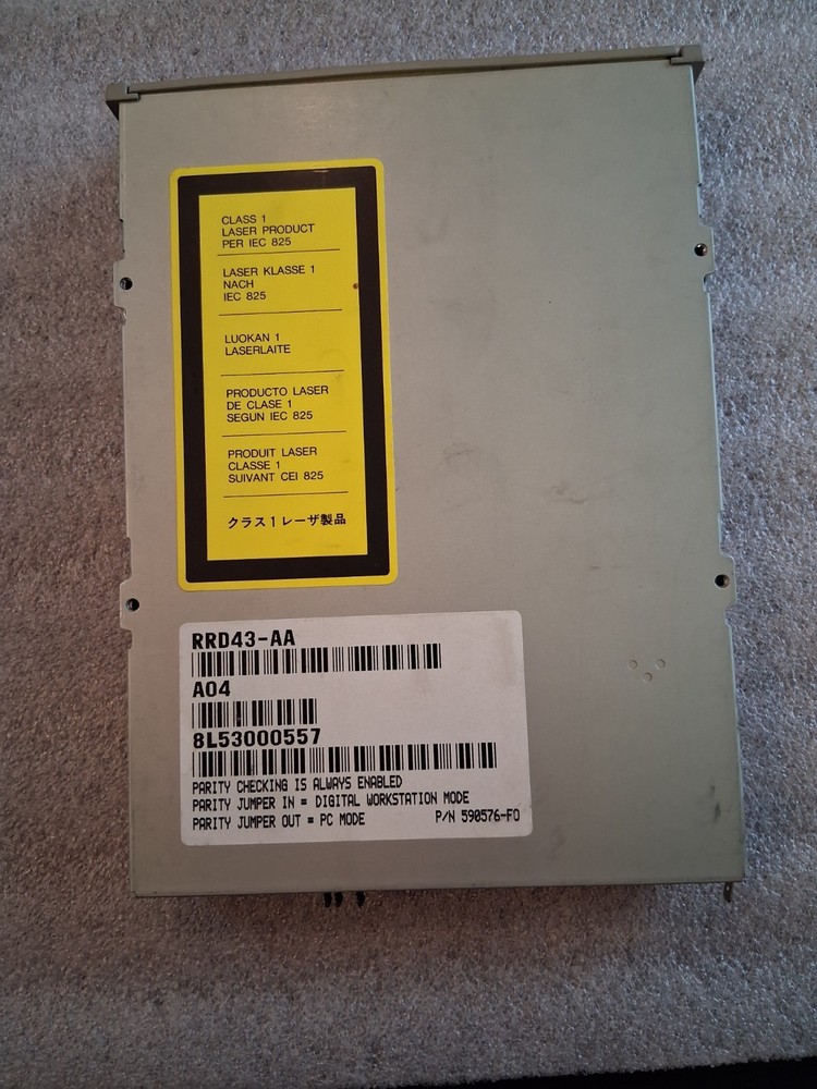 DEC RRD43-AA 5.25" INTERNAL 2X SPEED 600MB CDROM, GREY BEZEL,