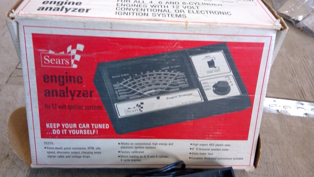 SEARS ENGINE ANALYZER Model 161-2161 Original Box . Made in USA.