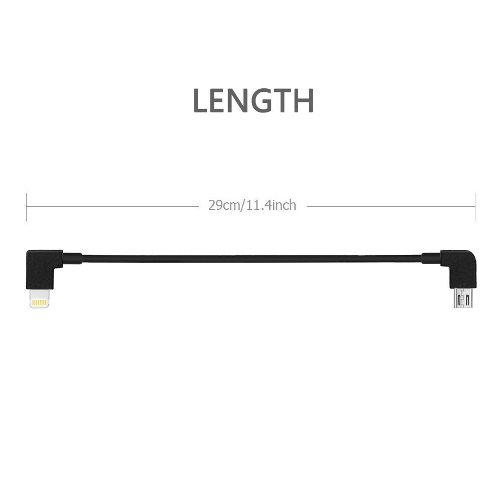 Dji Mavic Pro / 2 Pro / Zoom...Remote Control Cable..Short...Micro USB to Iphone