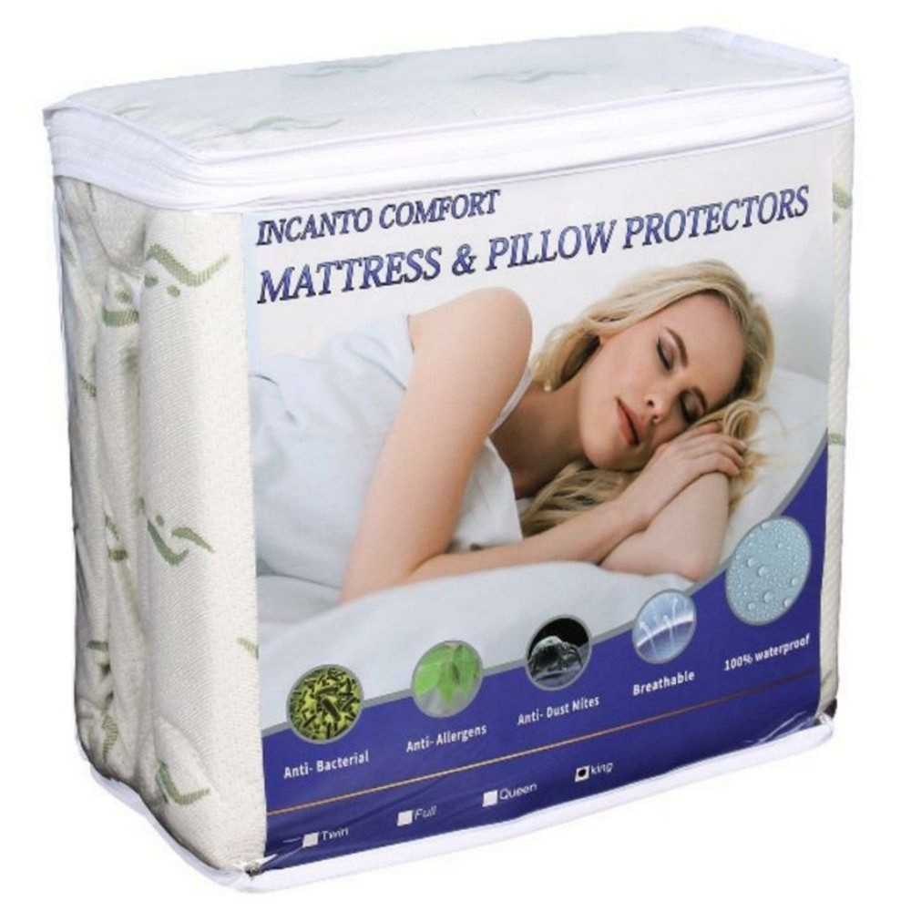 Twin Size Waterproof Bamboo Mattress Protector With Pillowcase Protector Set