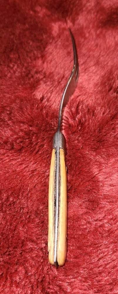 Vintage Bone Handle 3 Prong Tine Fork Primitive Utensil