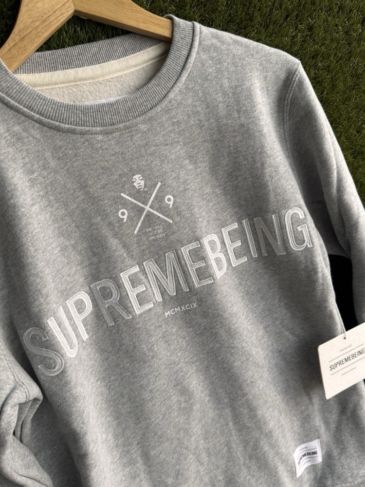Mens SupremeBeing “Institution” Grey Pullover Jumper Size Small