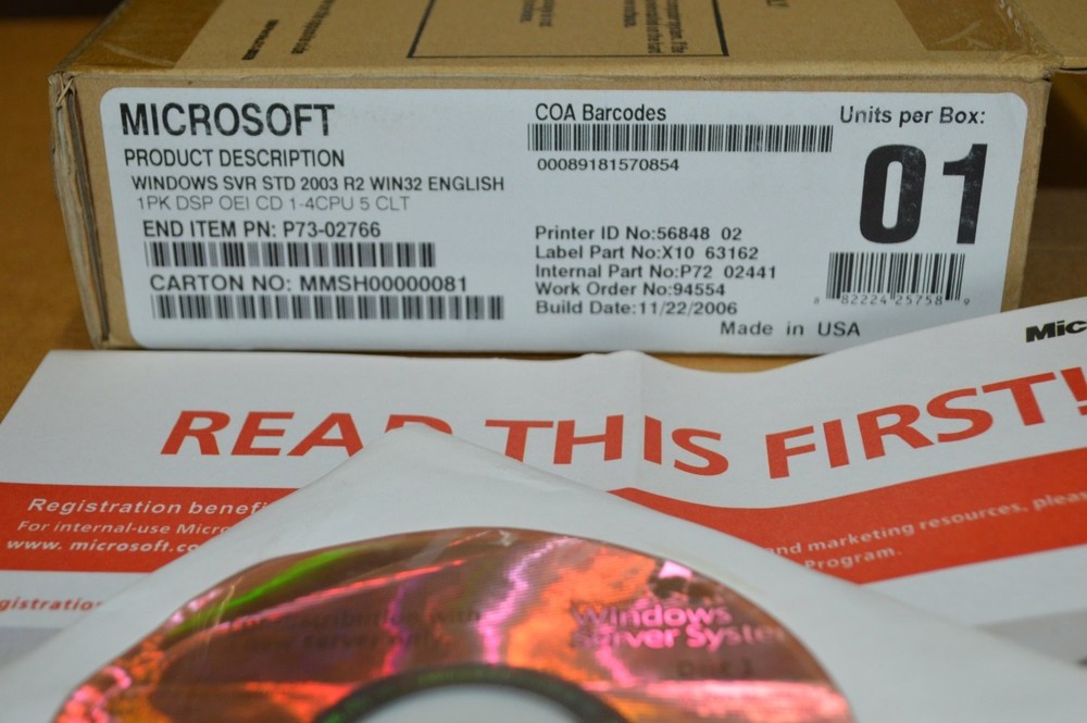 Windows Server Standard 2003 R2 WIN32 English