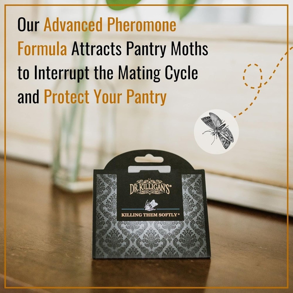 Long-Lasting Black Pantry Moth Traps - 6 Count with Double Pheromone Formula