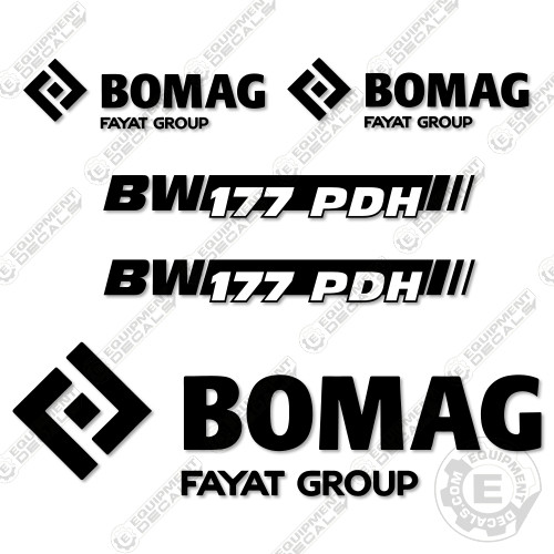 Fits Bomag BW177PDH Vibratory Roller Decal Kit