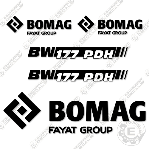 Fits Bomag BW177PDH Vibratory Roller Decal Kit