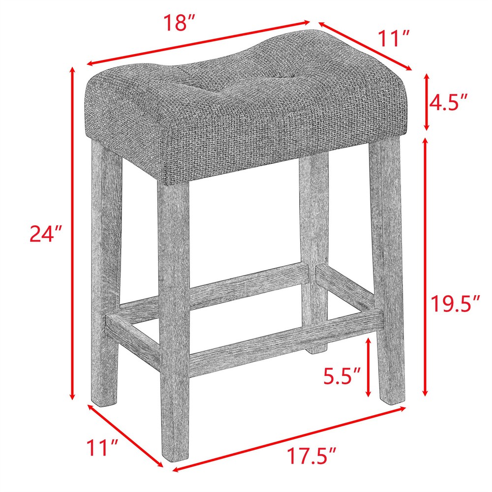 4 Piece Bar Table Set Dining Kitchen Table with 3 Stools and Power Outlet