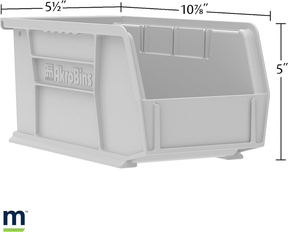 30230 Akrobins Plastic Storage Bins, Space-Saving Stackable Bins for Garage, Pan