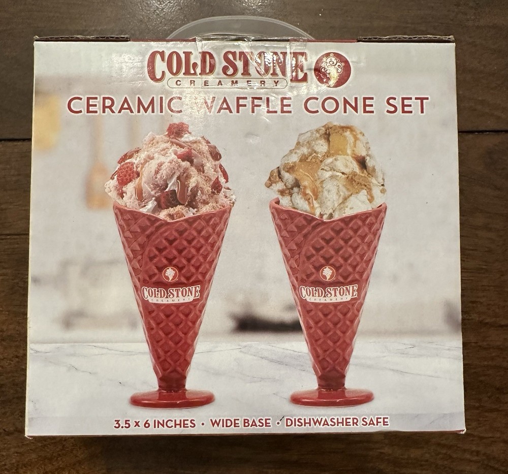 Cold Stone Creamery Waffle Bowl Maker+2 Cone Sets & 2 Bowl Sets.