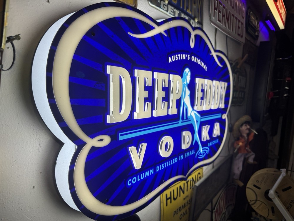 Deep Eddy Vodka Light Up Bar Sign blue. Man Cave.