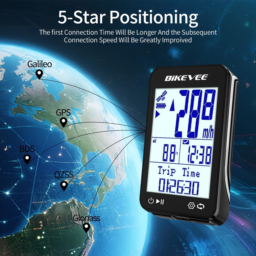 GPS Speedometer & Odometer - Wireless Bike Computer, Auto Start/Stop, Auto Ba...