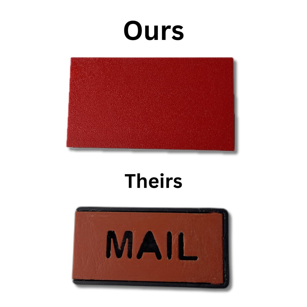 Solid Red Mailbox Flag Front Mount Left or Right Opening Solution 4.02 x 2.27...