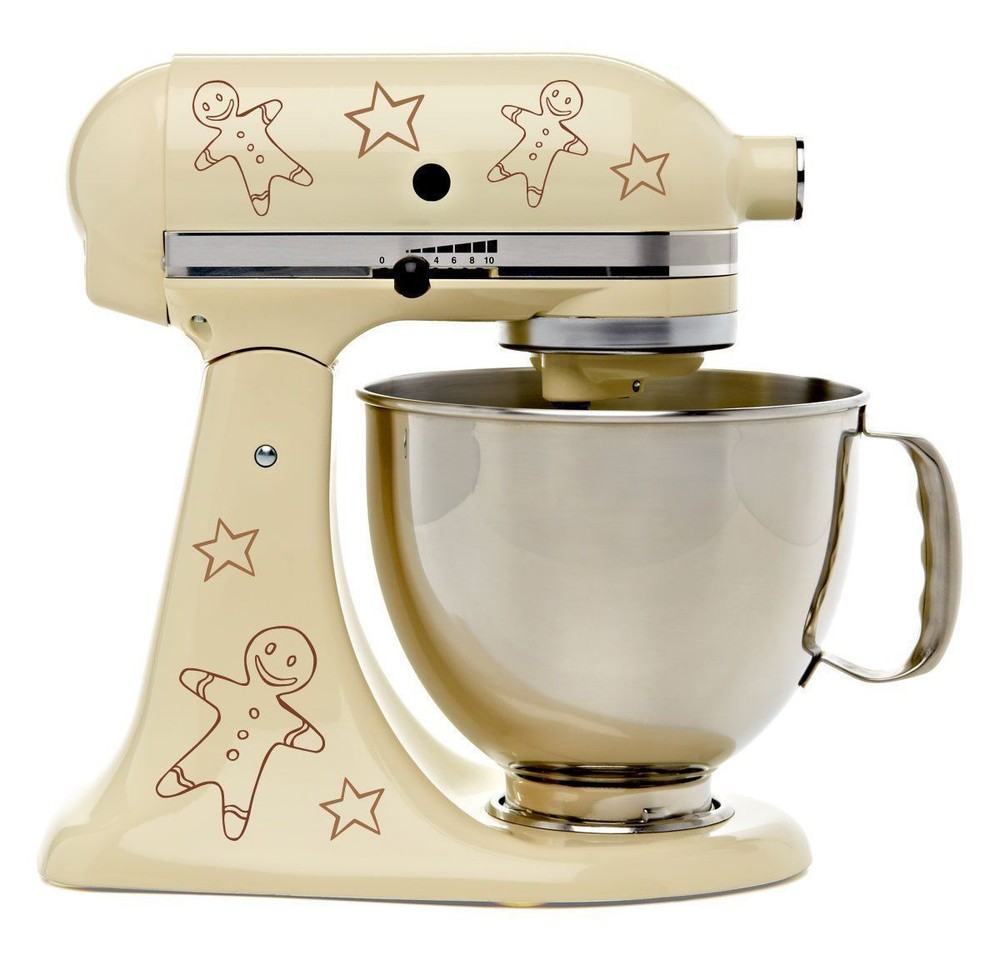 Gingerbread Man Brown Mixer Mixing Machine Decal Art Wrap