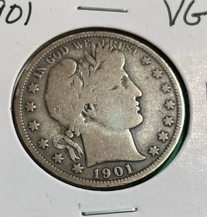 1901 50C Barber Half Dollar - VG