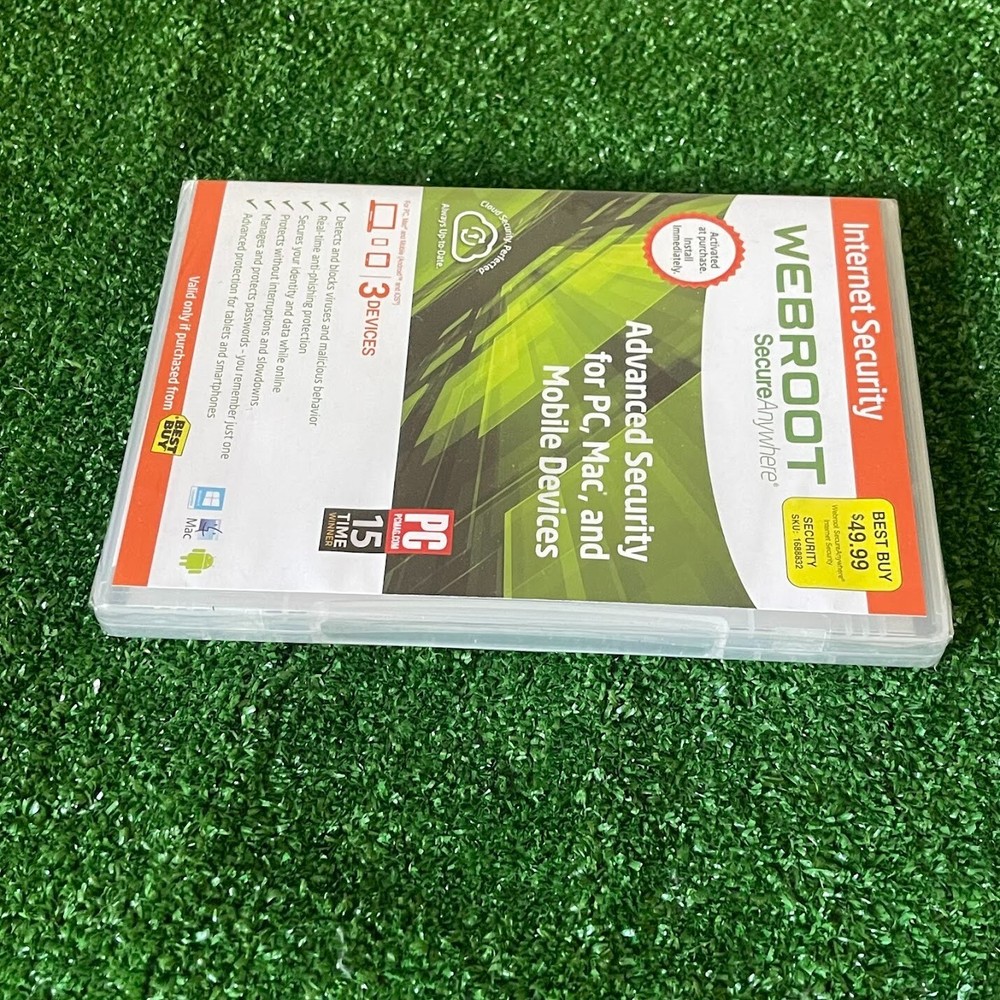 Webroot Secure Anywhere Advanced Security for PC, Mac and Mobile Devices CD NEW