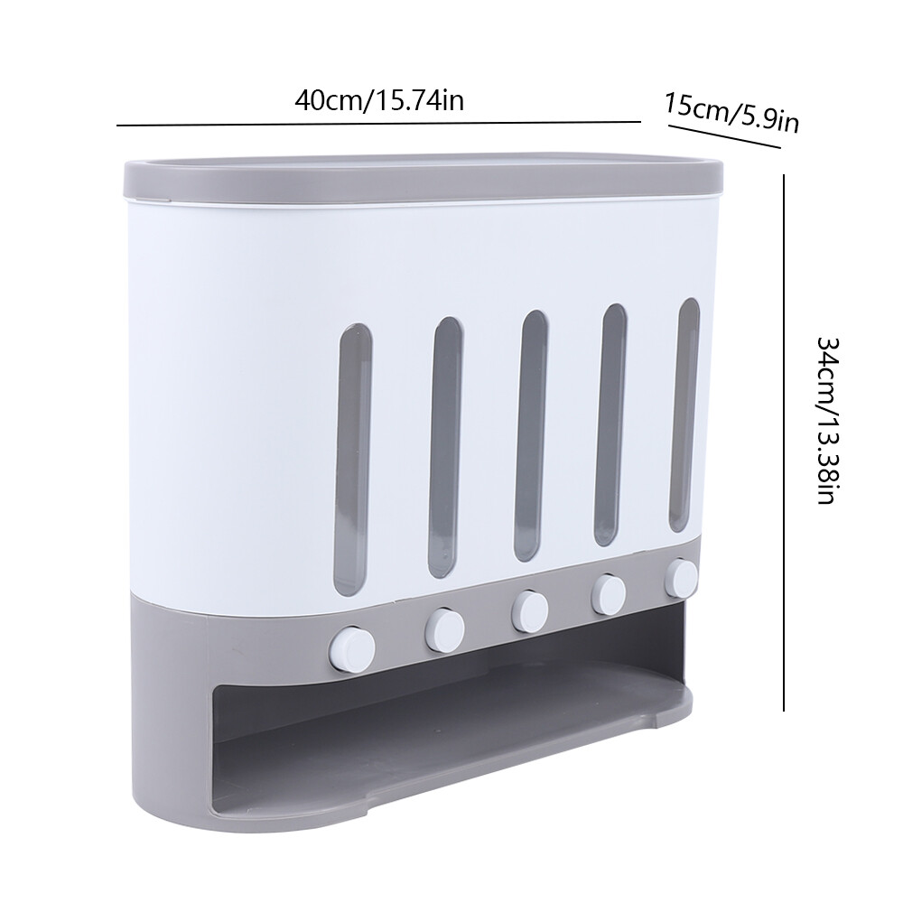 Cereal Dispenser Rice Grain Dry Food Container Storage Wall Mounted Case Kitchen