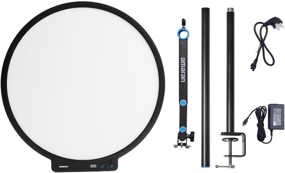 Amaran Verge Max Kit 22" Key Light, Bi-Color Circular Edge Panel Light -Charcoal