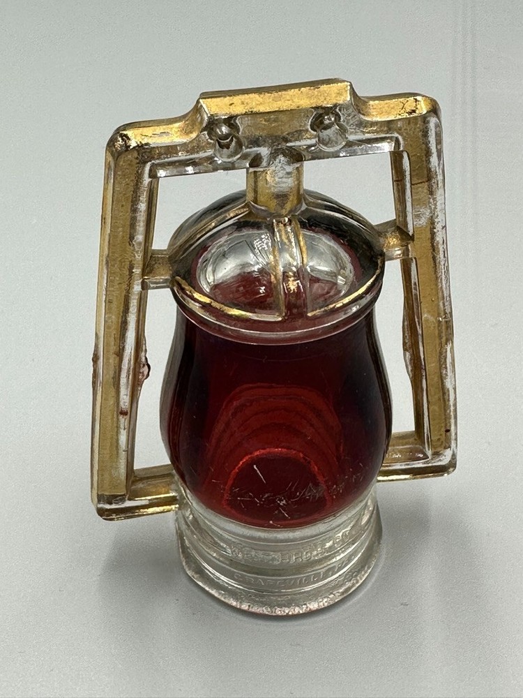1909 WEST Bros BARN LANTERN Ruby Flash Glass CANDY CONTAINER Antique A&E 427