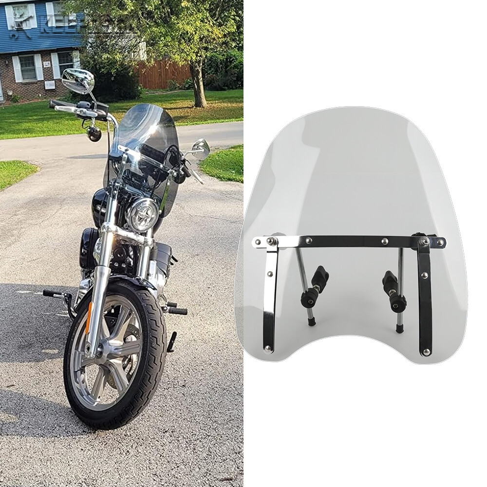 For Harley Softail Standard 7/8" 1" Handlebar Light Smoke Windshield Windscreen
