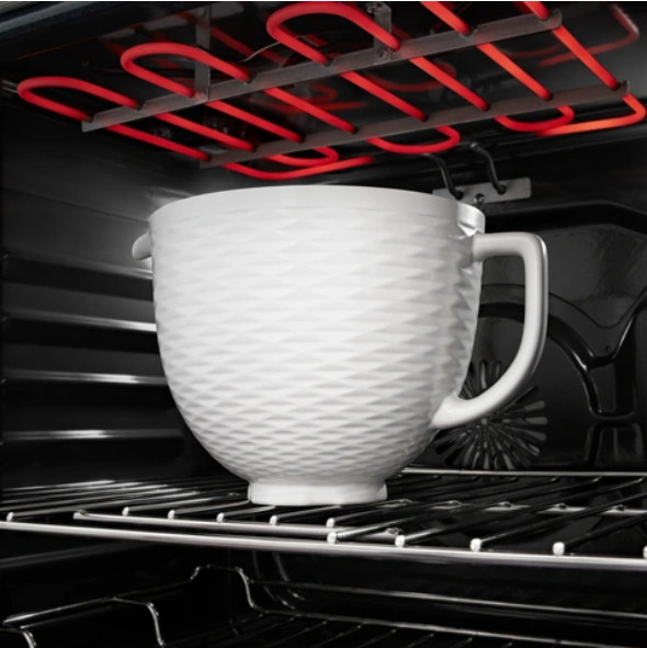 KitchenAid 5-Quart Mermaid Lace Ceramic Bowl – White (KSM2CB5TWM)
