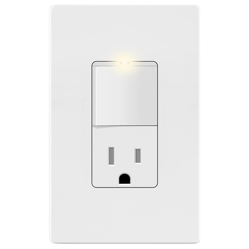 Matte Finish Lighted Combination Decorator Switch And Tamperresistant Receptacle