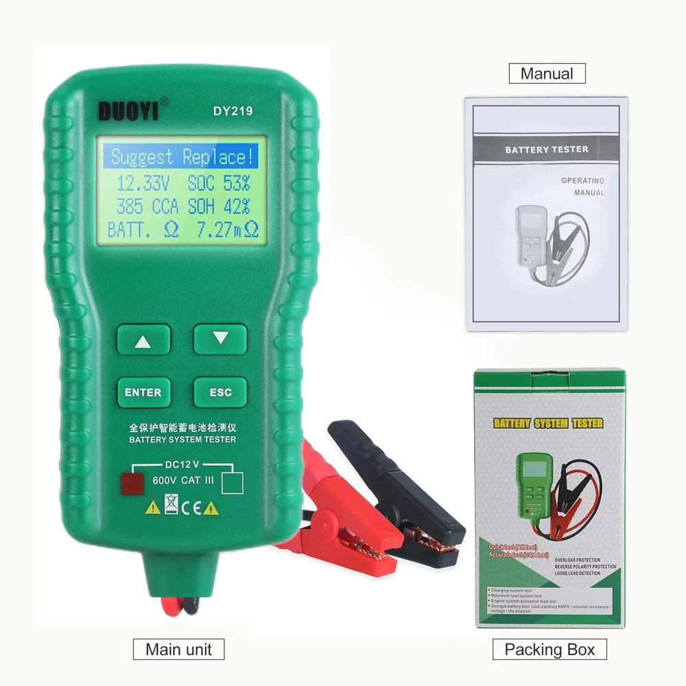 Car AH 100-1000CCA Voltage Battery Analyzer Load Multifunction Diagnostic Tools