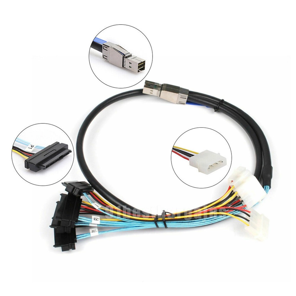Mini SAS HD SFF-8644 to SFF-8482 29Pin Array Card SATA Hard Disk Data Cable 1/2M