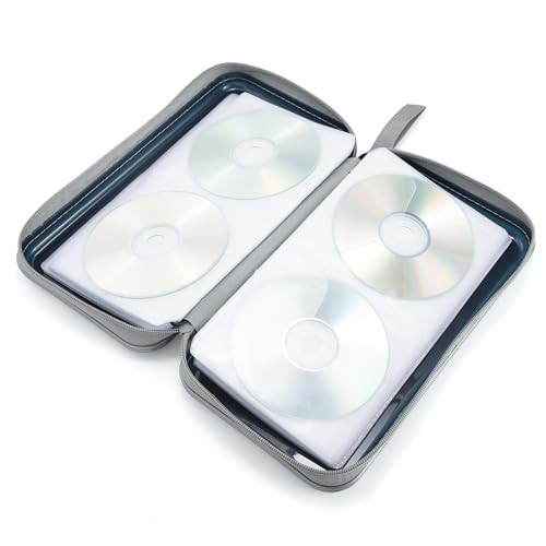 CD Case Hard Plastic CD Holder Protective DVD Disc 96 Capacity Dark Blue