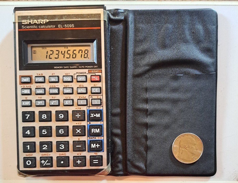 SHARP EL-509S SCIENTIFIC CALCULATOR w/Case VINTAGE