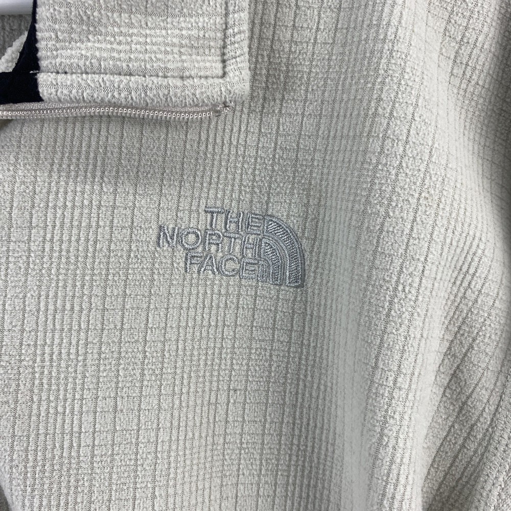The North Face L Beige 1/4 Zip Pullover Long Sleeve Mock Neck Polyester