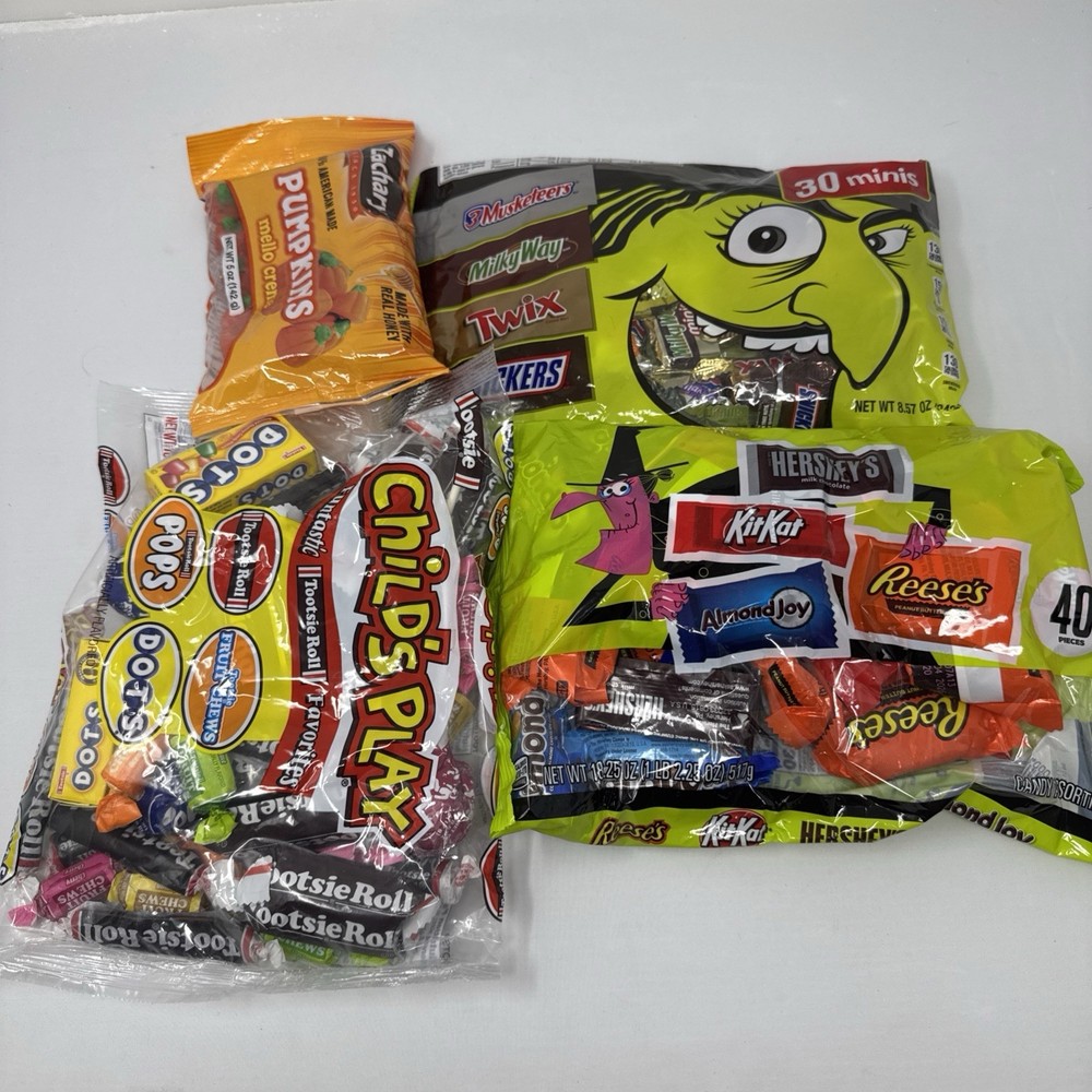 Assorted Candy Twix/Tootsie/Hershey 4 Bag Bulk Lot