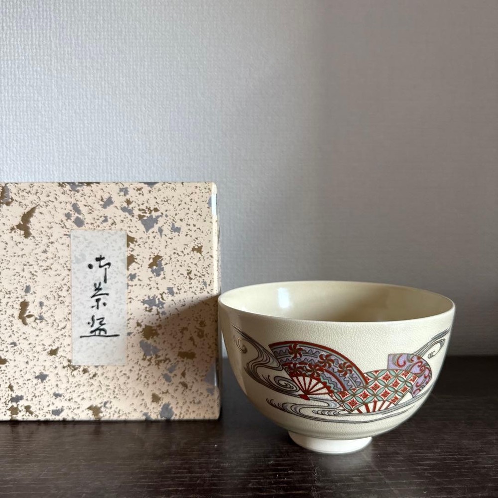 Tea Utensils Matcha with pattern
